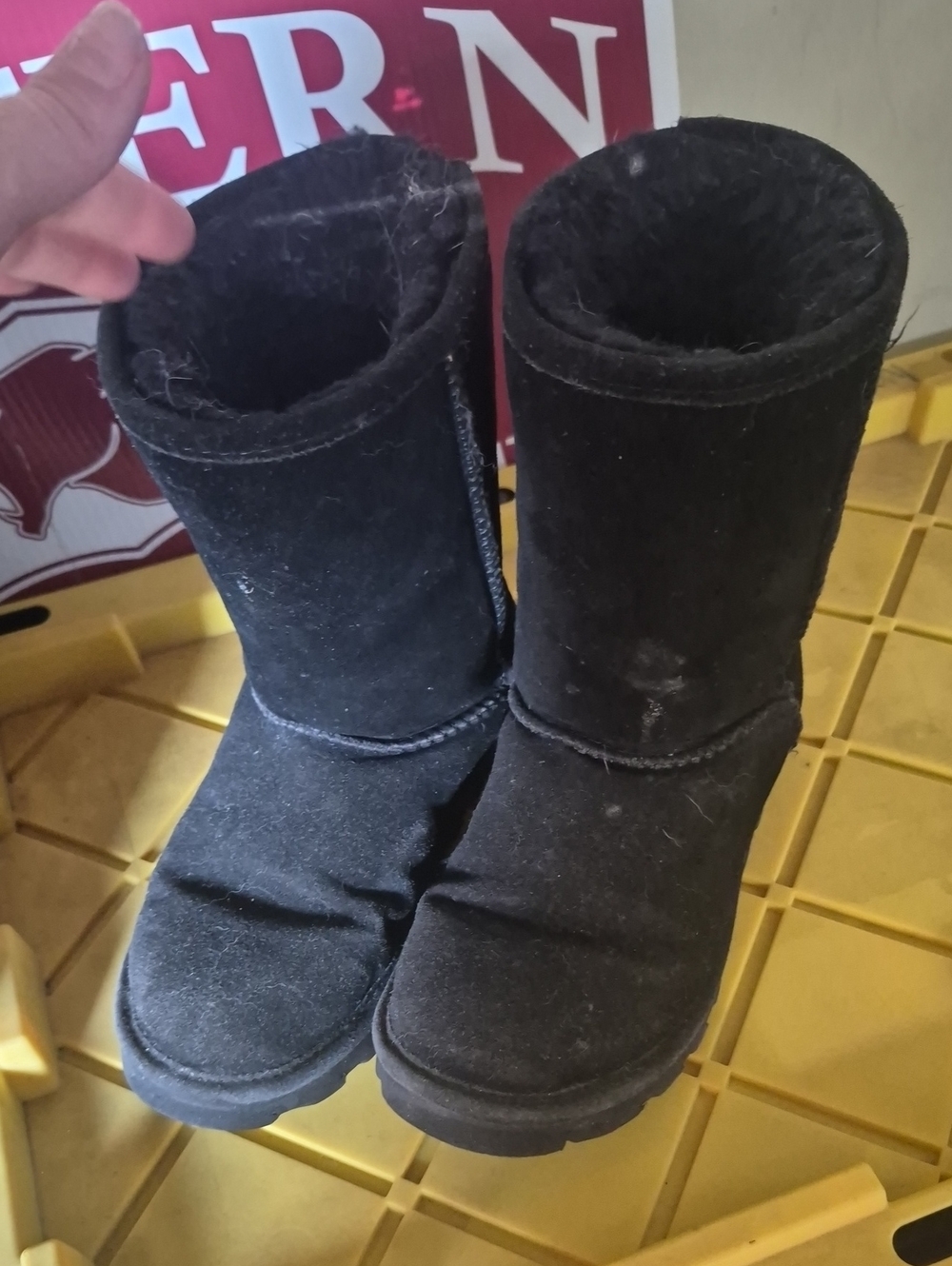 Bearpaw Black Suede Winter Boots